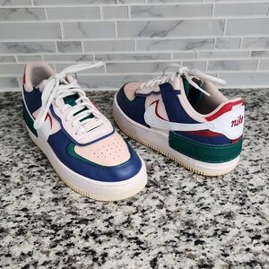 Pink Red Navy Nike Air Force 1 Shadow Sneakers sz 8 athletic shoes CI0919-400